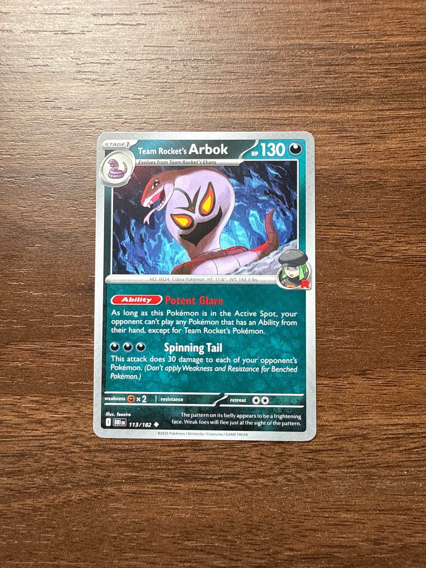 113/182 | Team Rocket’s Arbok Common | Destined Rivals