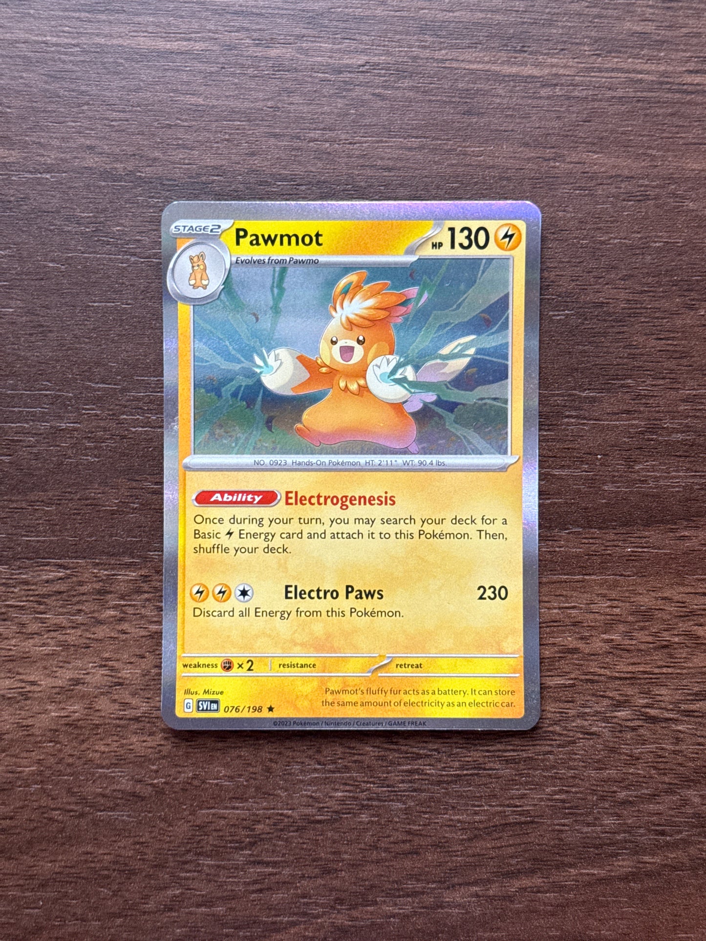 076/198 | Pawmot Holo | Scarlet & Violet Base