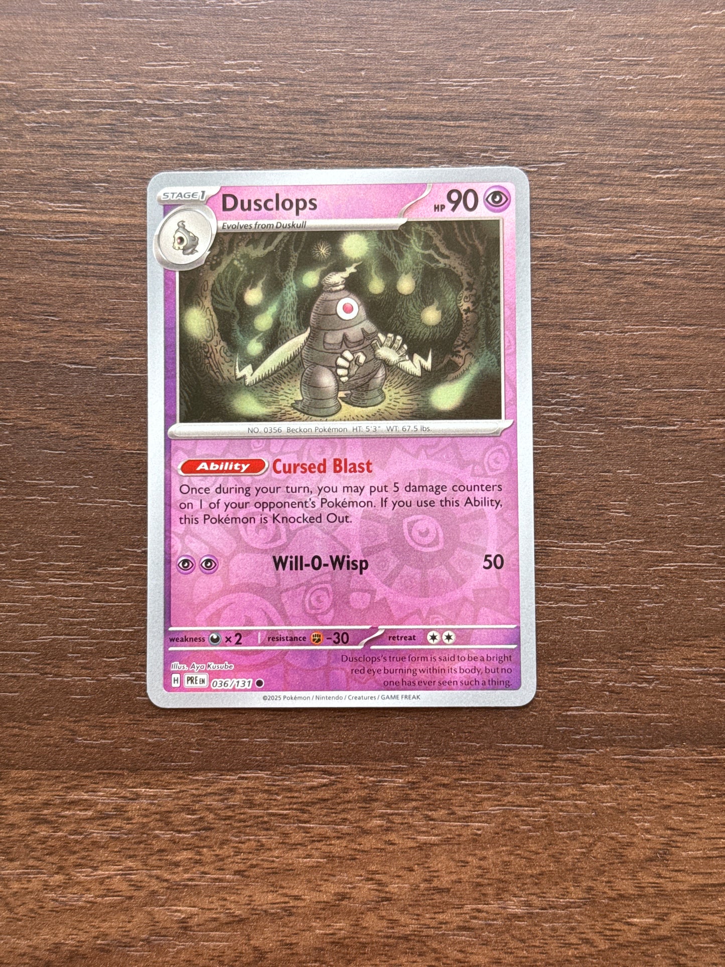 036/131 | Dusclops Rev Holo | Prismatic Evolutions