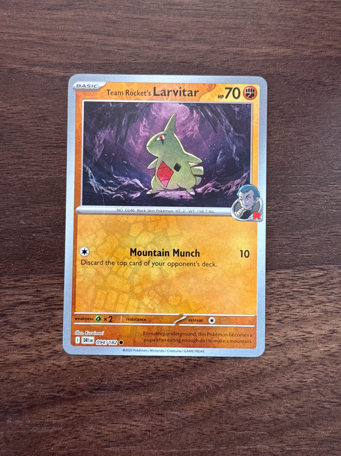 094/182 | Team Rocket’s Larvitar Rev Holo | Destined Rivals
