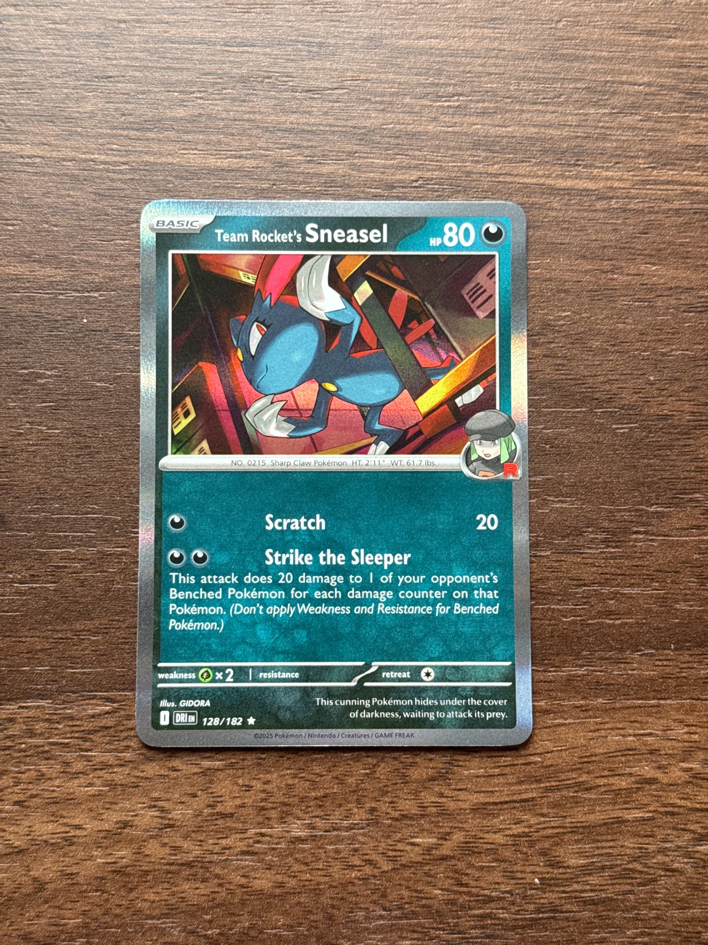 128/182 | Team Rocket's Sneasel Holo | Destined Rivals