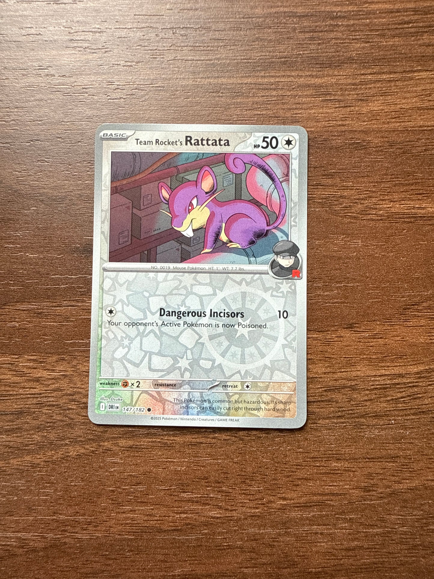 147/182 | Team Rocket’s Rattata Rev Holo | Destined Rivals