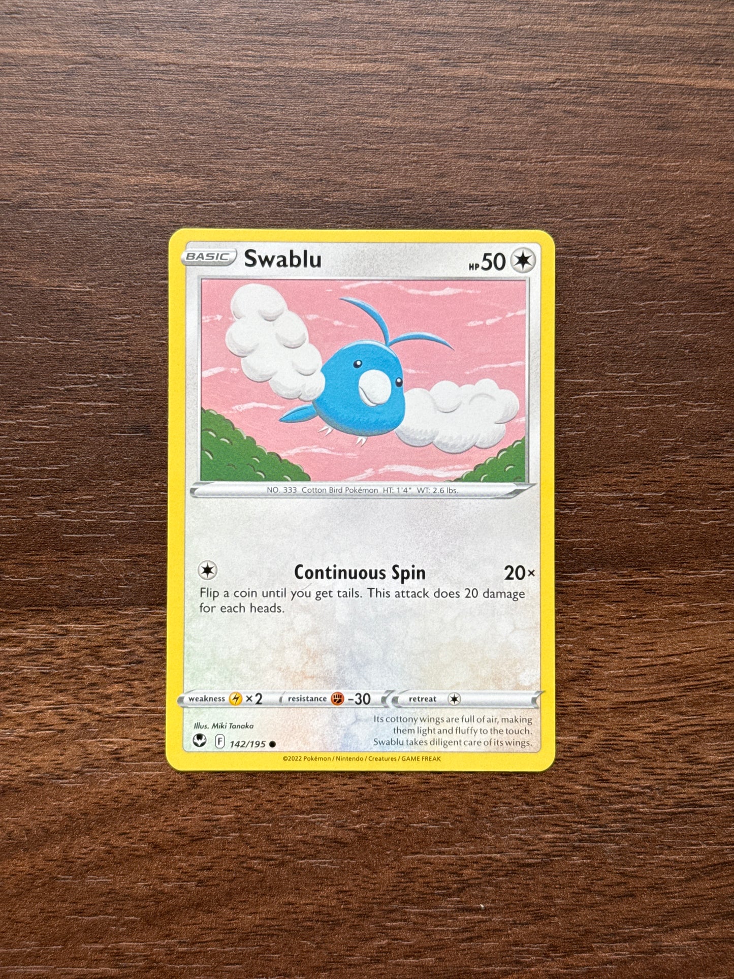 142/195 | Swablu Common | Silver Tempest