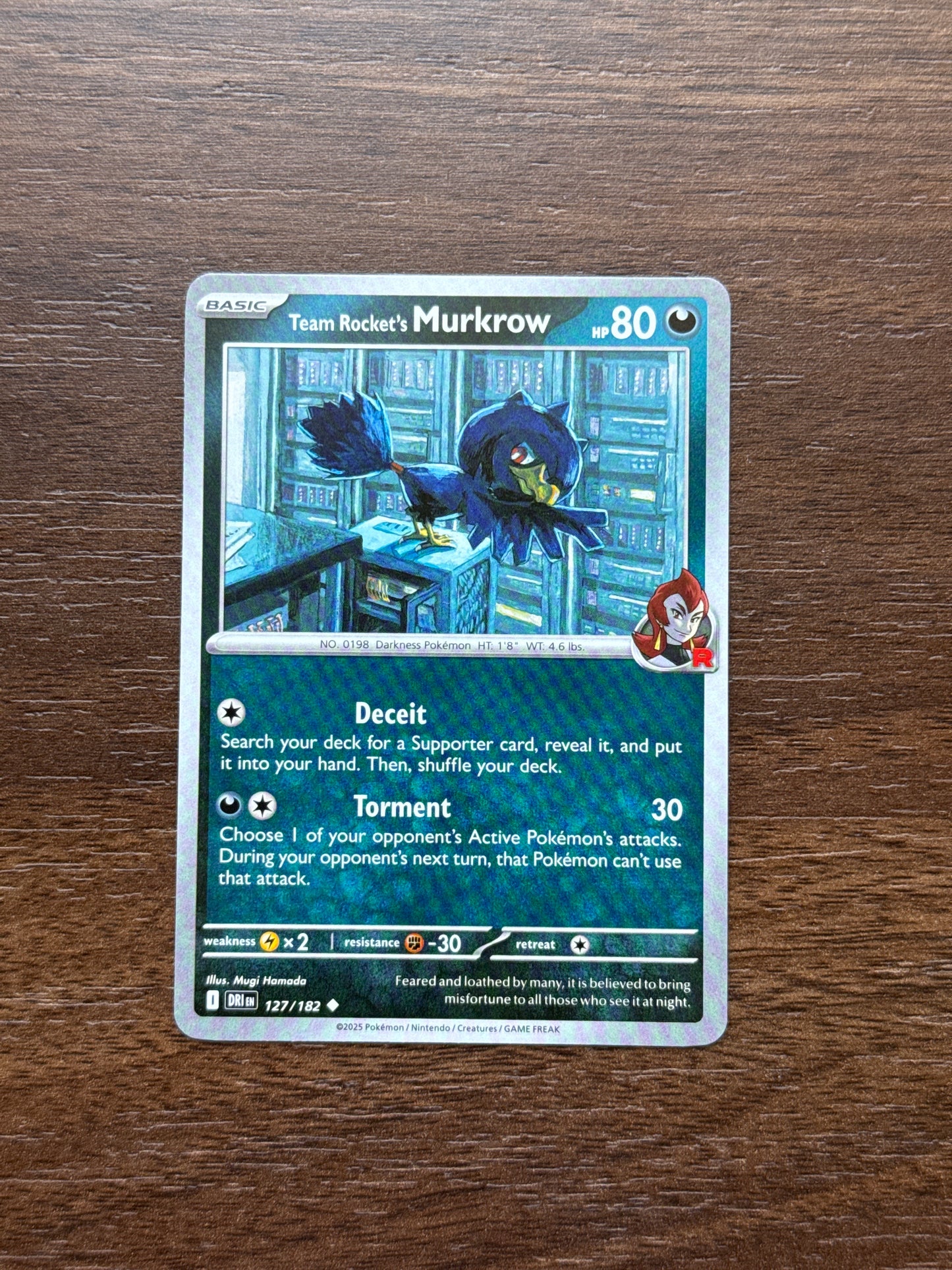 127/182 | Team Rocket’s Murkrow Common | Destined Rivals