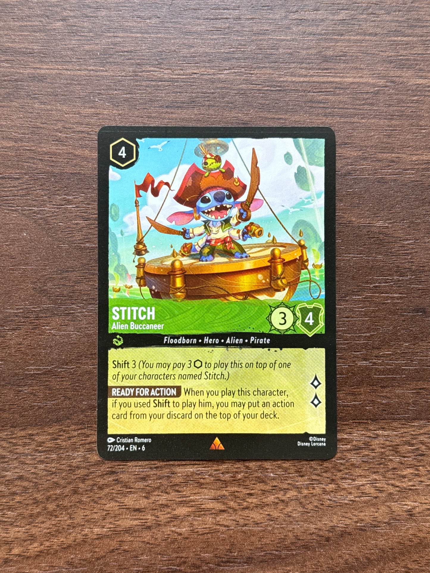 072/204 | Stitch Alien Buccaneer Rare Card | Azurite Sea