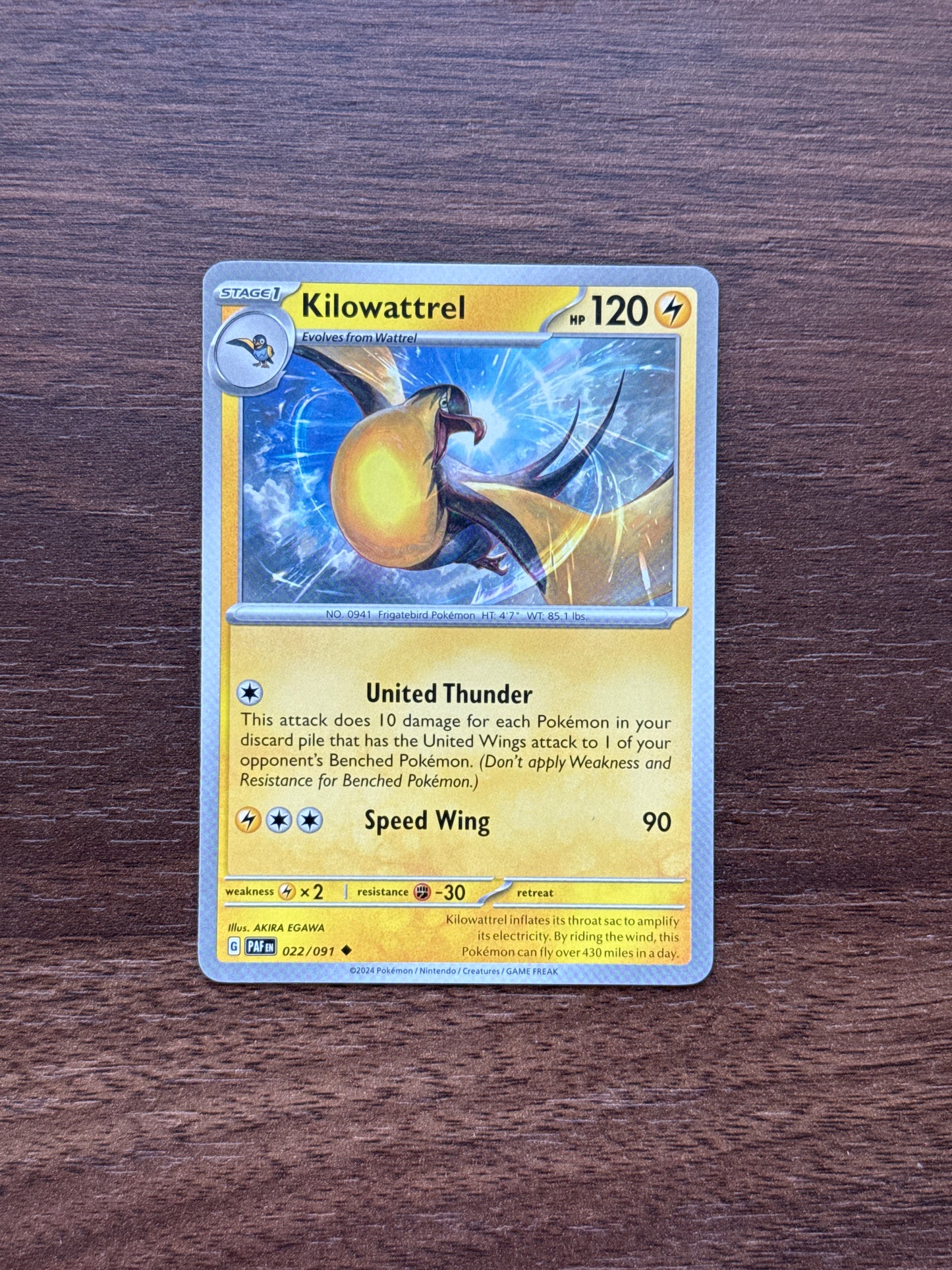 022/091 | Kilowattrel Common | Paldean Fates