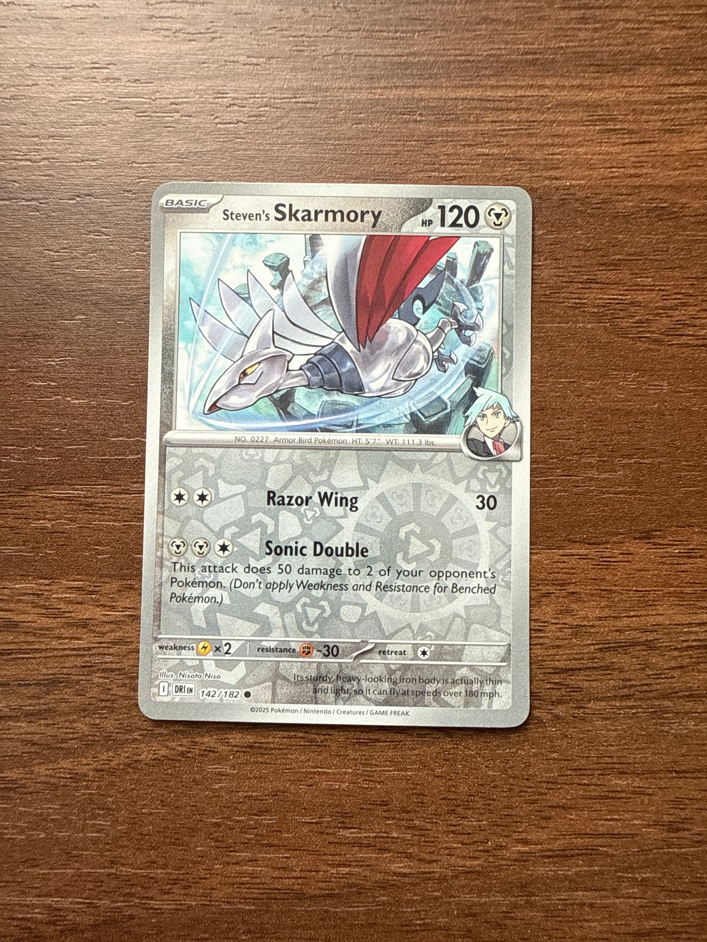 142/182 | Steven’s Skarmory Rev Holo | Destined Rivals