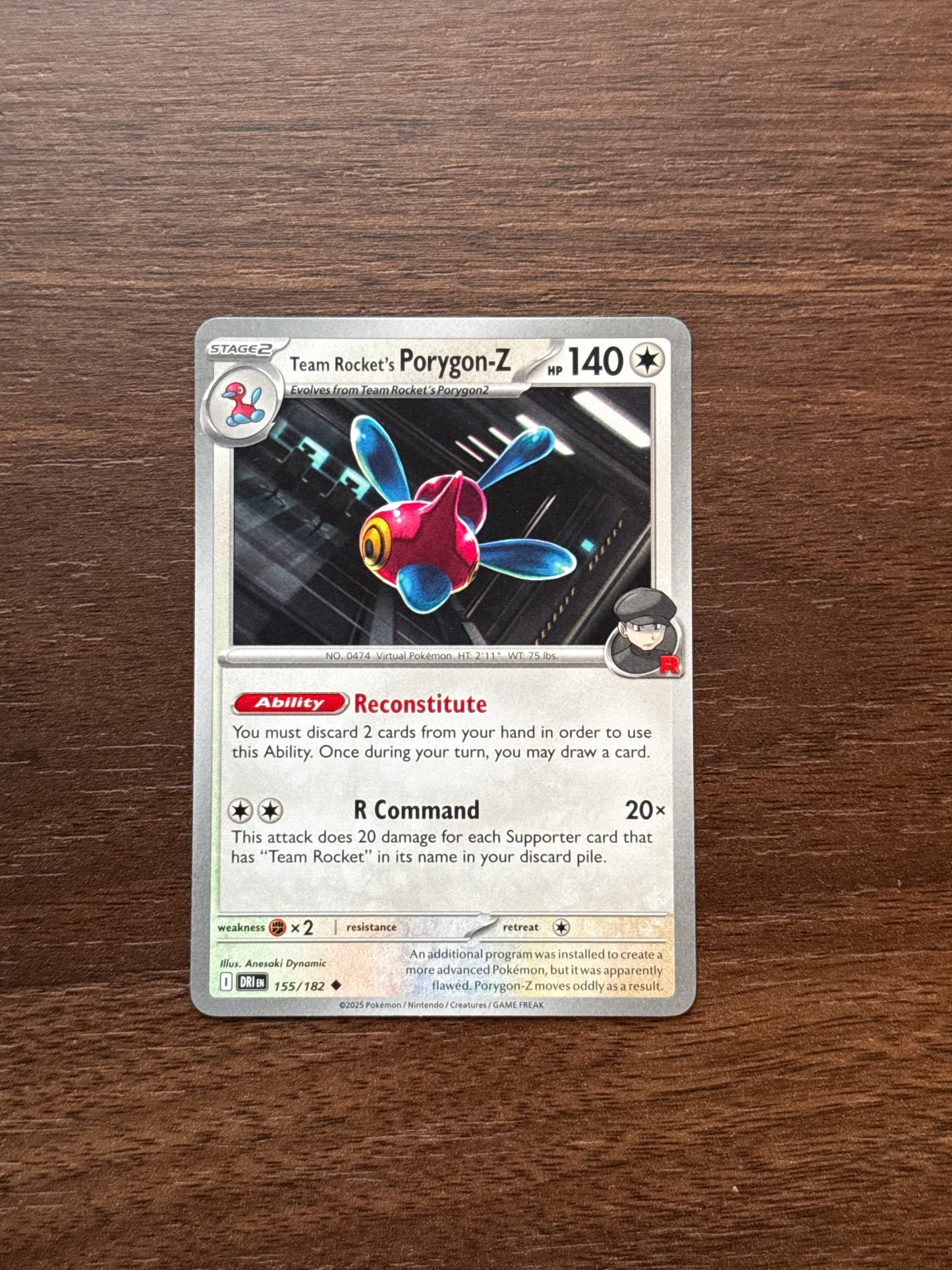 155/182 | Team Rocket's Porygon Z Common | Destined Rivals