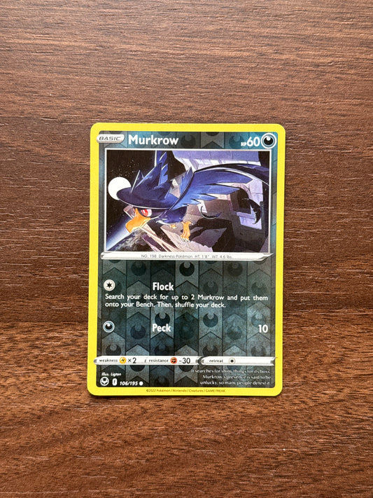 106/195 | Murkrow Rev Holo | Silver Tempest