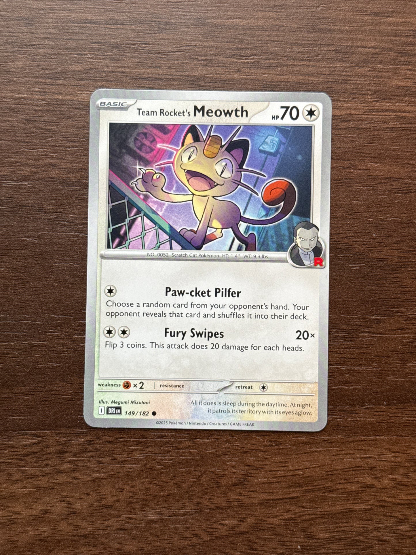 149/182 | Team Rocket's Meowth Common | Destined Rivals