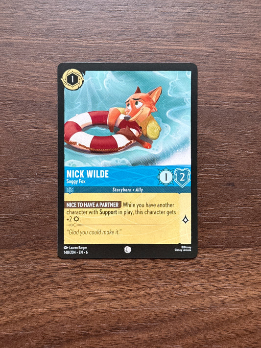 148/204 | Nick Wilde Common Card | Azurite Sea