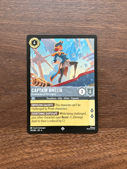 192/204 | Captain Amelia Commander Of The Legacy Super Rare Card | Azurite Sea