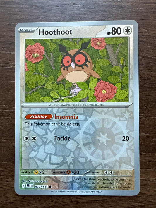 Hoothoot Rev Holo | Prismatic Evolutions | 077/131