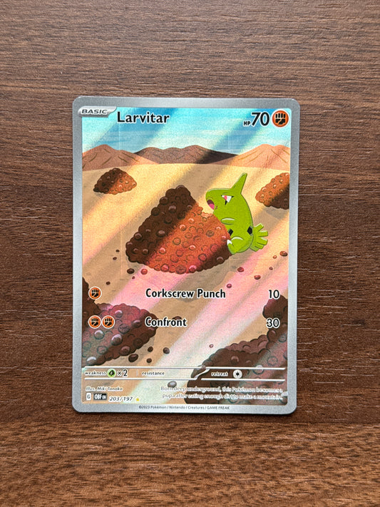 203/197 | Larvitar Illustration Rare | Obsidian Flames
