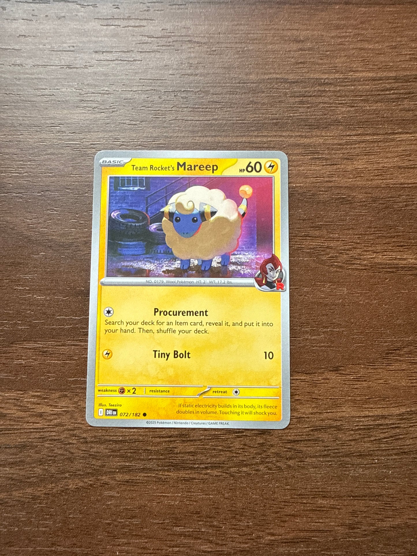 072/182 | Team Rocket’s Mareep Common | Destined Rivals