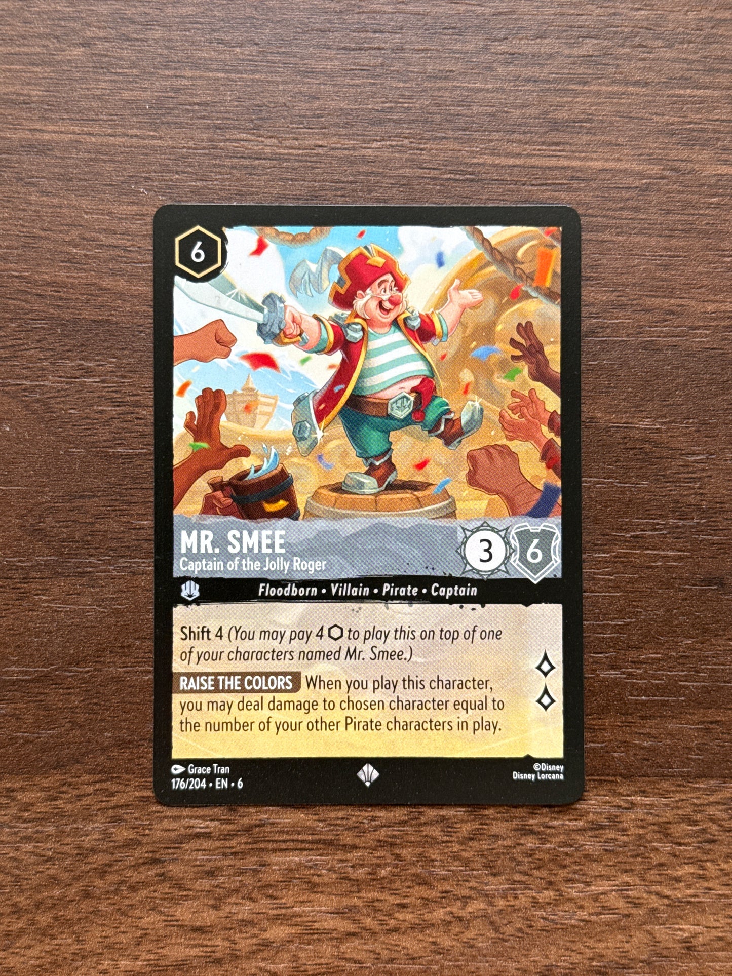 176/204 | Mr Smee Captain Of The Jolly Roger Super Rare Card | Azurite Sea