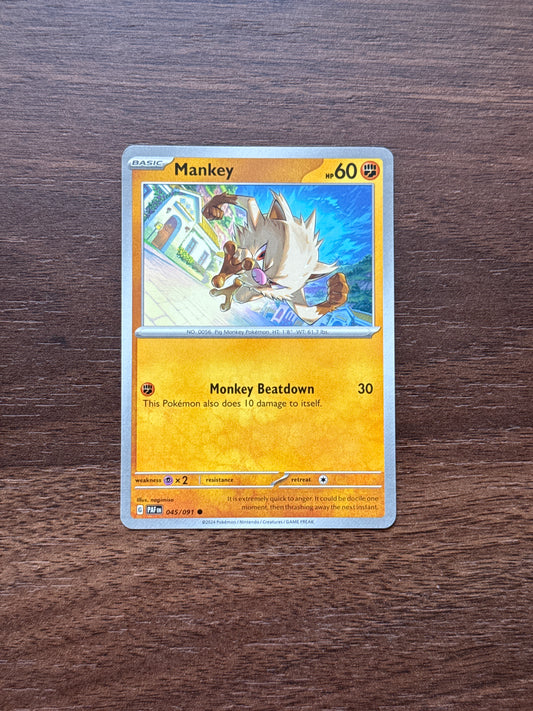045/091 | Mankey Common | Paldean Fates