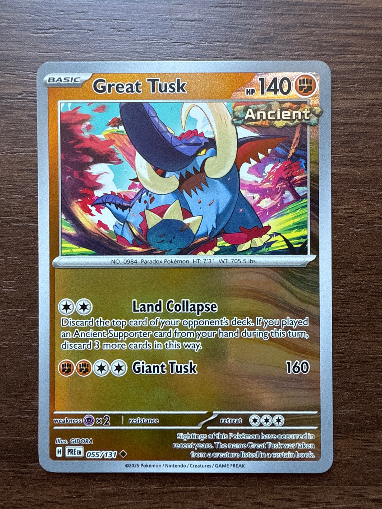 Great Tusk Rev Holo | Prismatic Evolutions | 055/131