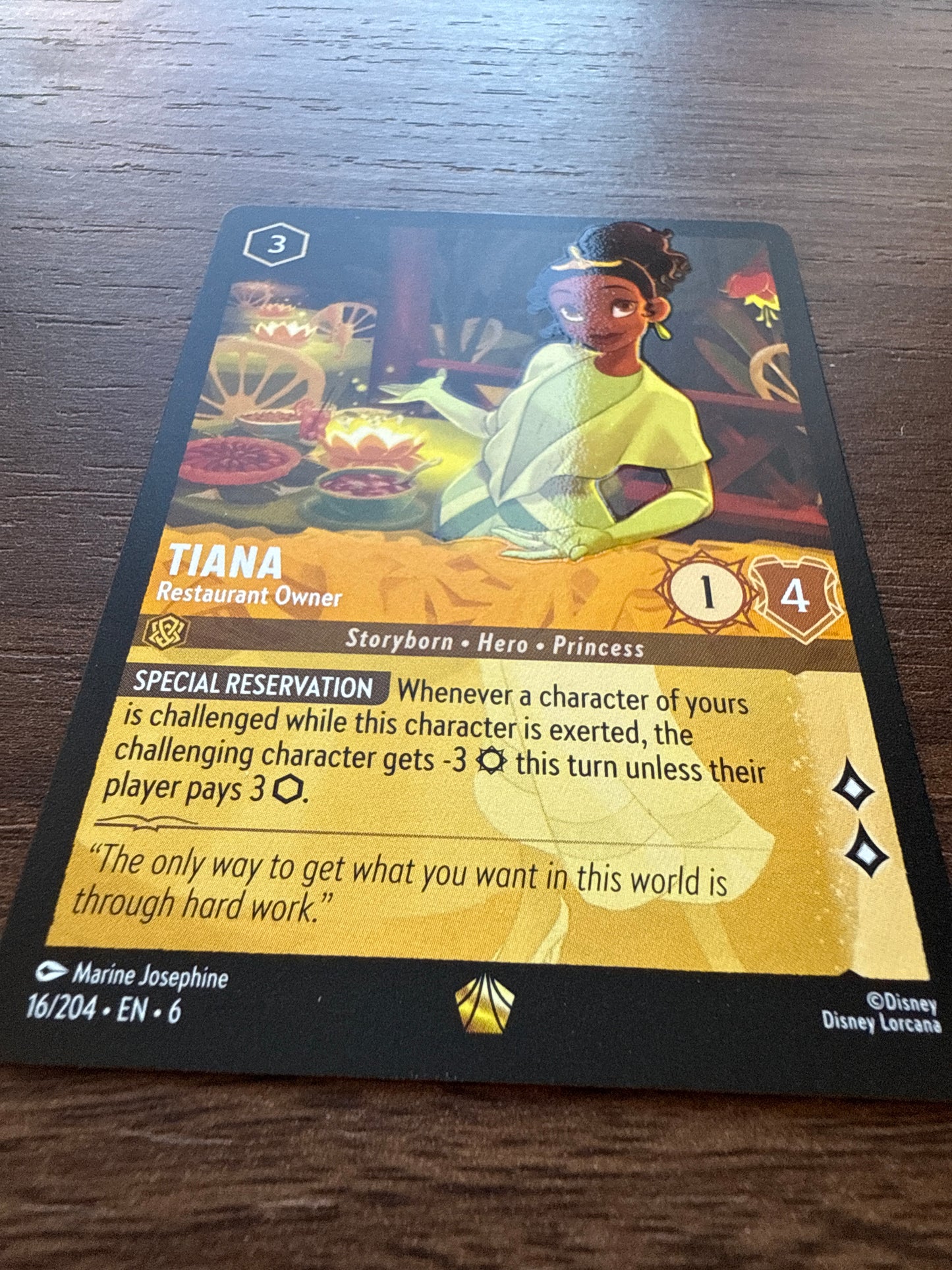 Tiana Legendary Card | Azurite Sea | 016/204