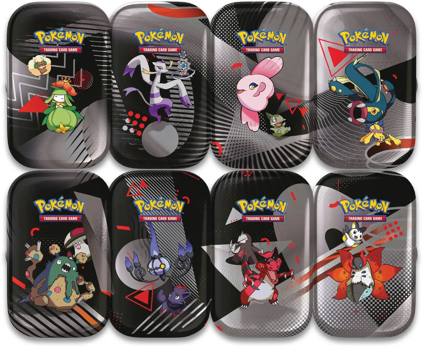 Pokemon Trading Card Game: Black Bolt & White Flare Mini Tins, with 8 different cover artworks