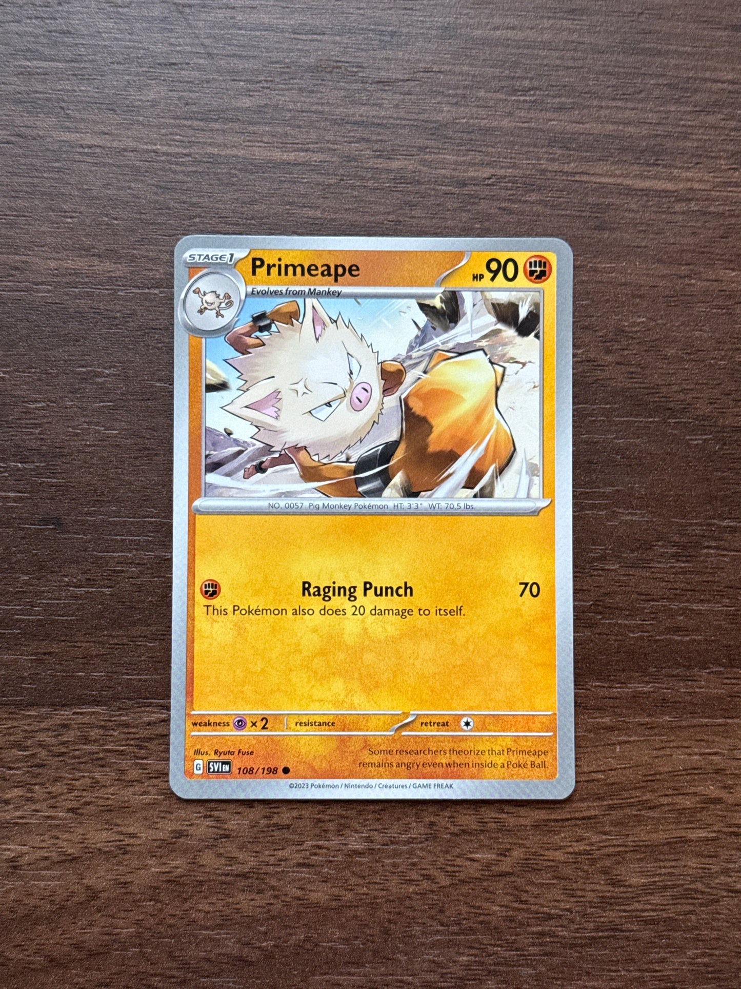 108/198 | Primeape Common | Scarlet & Violet Base