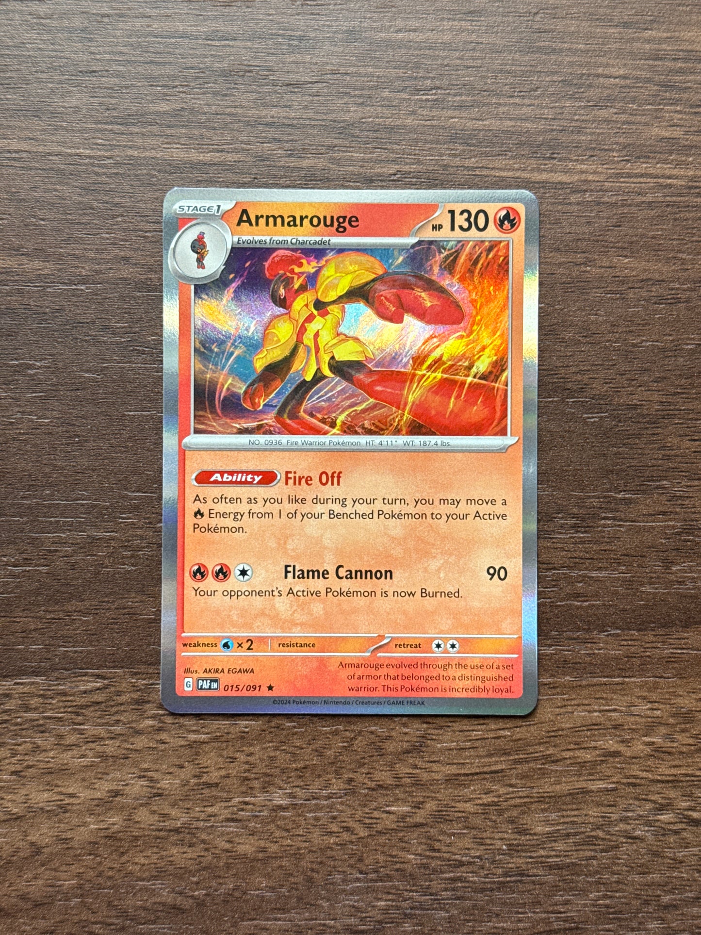015/091 | Armarouge Holo | Paldean Fates
