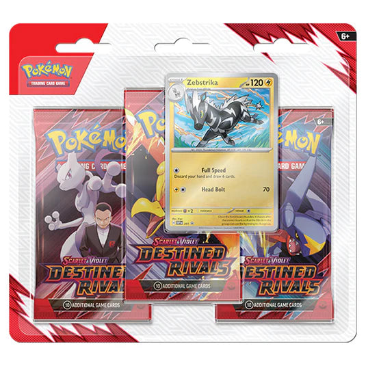 Pokemon Scarlet & Violet | Destined Rivals 3 Pack Blister - Zebstrika